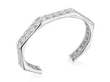 Ti Cane Cuff Bracelet, Sterling Silver with princess-cut diamonds