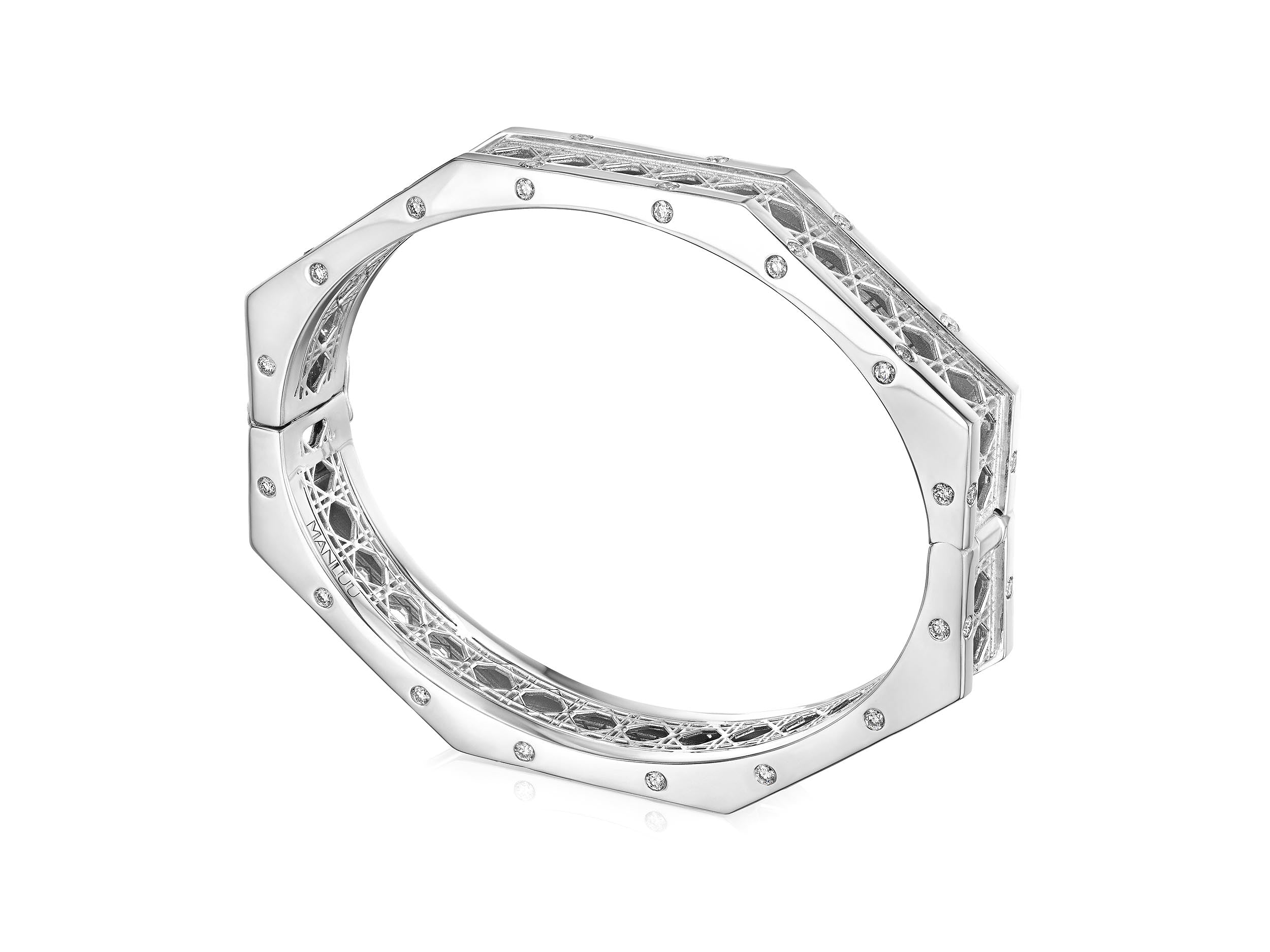 Bracelet Jonc Doudou - Or Blanc 18K et Diamants