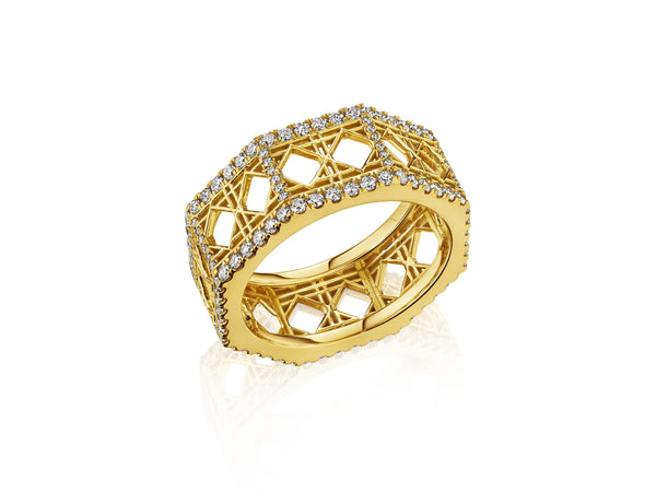Doudou Ring, 18K Yellow Gold and Pavé Diamonds