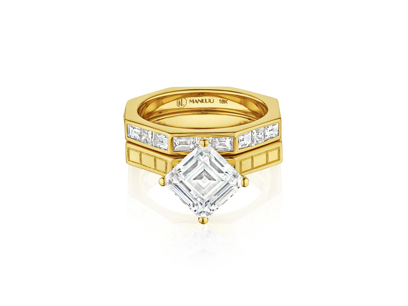 Ti Doudou Eternity  Ring, 18K Yellow Gold and Baguette Diamonds