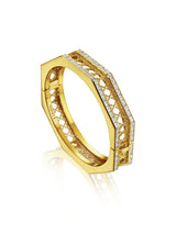 Doudou Bangle Bracelet, 18K Yellow Gold and Baguette Diamonds
