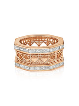 Doudou Wide Eternity Ring, 18K Rose Gold and Baguette Diamonds
